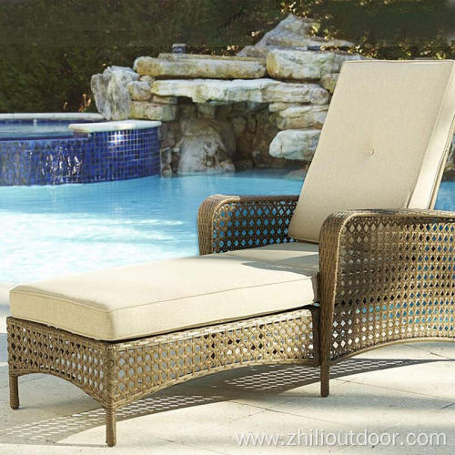 Garden furniture rattan sun lounger outdoor beach chair